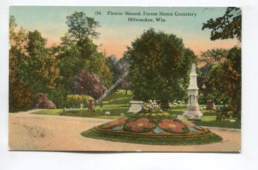 Flower Mound Forest Home Cemetery Milwaukee Wisconsin Postcard