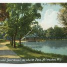 Lagoon and Boat House Humbolt Park Milwaukee Wisconsin Postcard