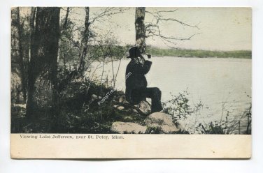 Viewing Lake Jefferson near St Peter Minnesota Postcard