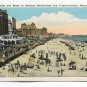 Boardwalk and Beach at Shelburn Marlborough and Traymore Hotels Atlantic City New Jersey Postcard
