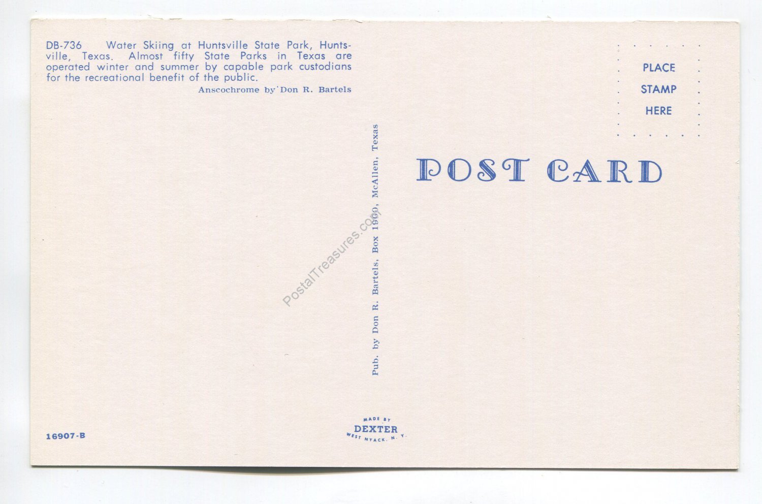 Water Skiing at Huntsville State Park Huntsville Texas Postcard