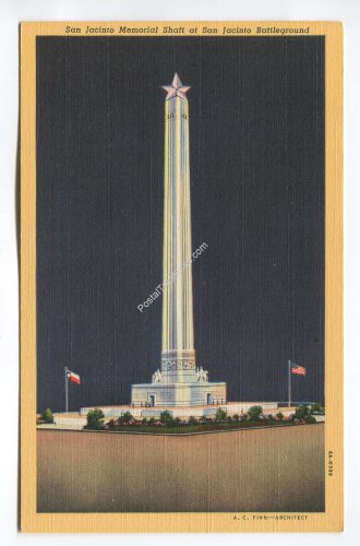 San Jacinto Memorial Shaft at San Jacinto Battleground near Houston Texas Postcard