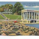 Portico over Plymouth Rock and Plymouth Rock Hotel Plymouth Massachusetts Postcard