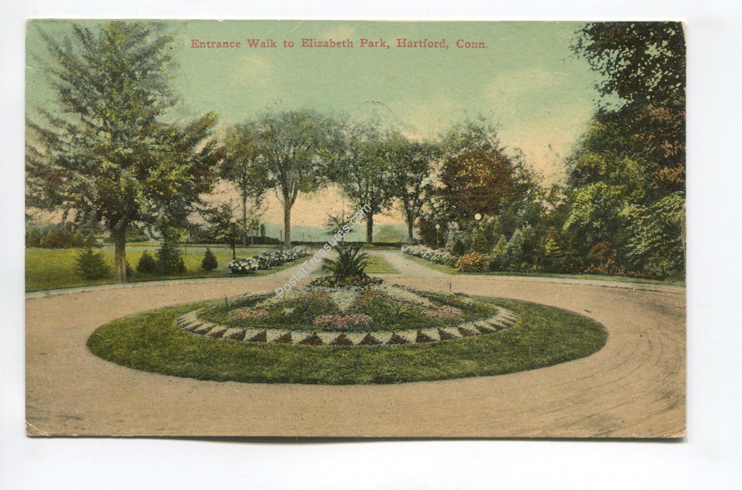 Entrance Walk in Elizabeth Park Hartford Connecticut Postcard