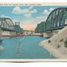 Twin Bridge over the Thames River New London Connecticut Postcard