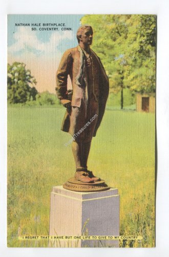 Nathan Hale Birthplace South Coventry Connecticut Postcard