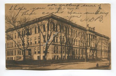 High School Fort Wayne Indiana Postcard