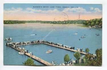 Bledsoes Beach Lake James Angola Indiana Postcard