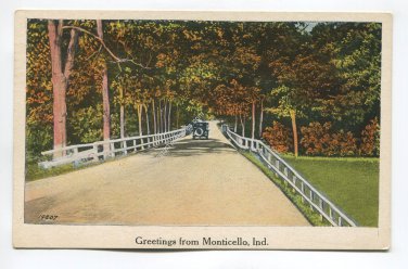 Greetings from Monticello Indiana Postcard