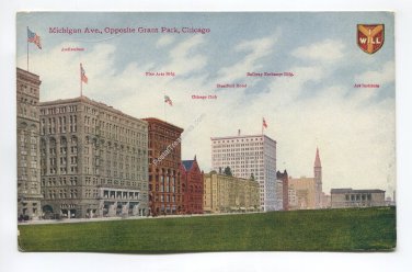 Michigan Avenue Opposite Grant Park Chicago Illinois Postcard