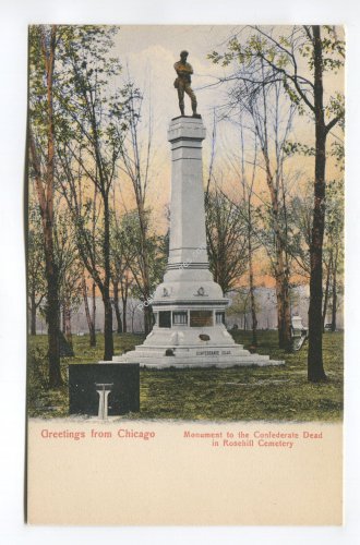 Greetings from Chicago Rosehill Cemetery Chicago Illinois Postcard