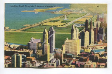 Looking South Along the Lakefront Chicago Illinois Postcard