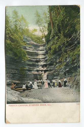 French Canyon Starved Rock Illinois Postcard