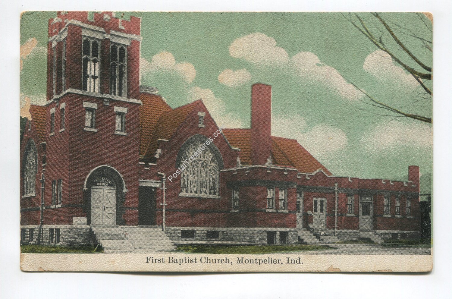 First Baptist Church Montpelier Indiana Postcard