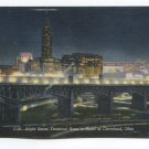 Night Scene Terminal Area in Heart of Cleveland Ohio Postcard Night Scene Terminal Area in Heart of Cleveland Ohio Postcard