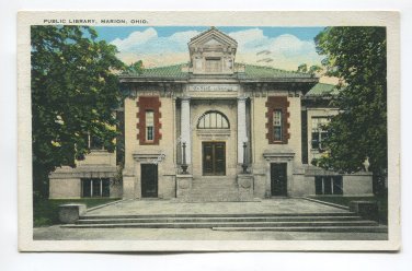 Public Library Marion Ohio Postcard