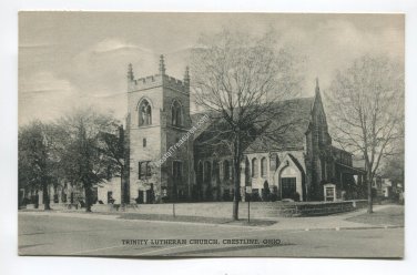 Trinity Lutheran Church Crestline Ohio Postcard