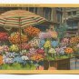 Sidewalk Flower Stands San Francisco California Postcard