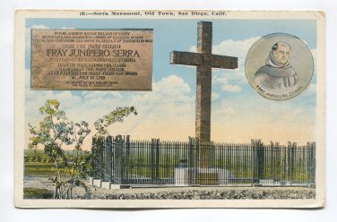 Sierra Monument Old Town San Diego California Postcard