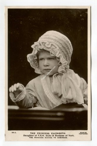 Princess Elizabeth waving to Admirers Postcard