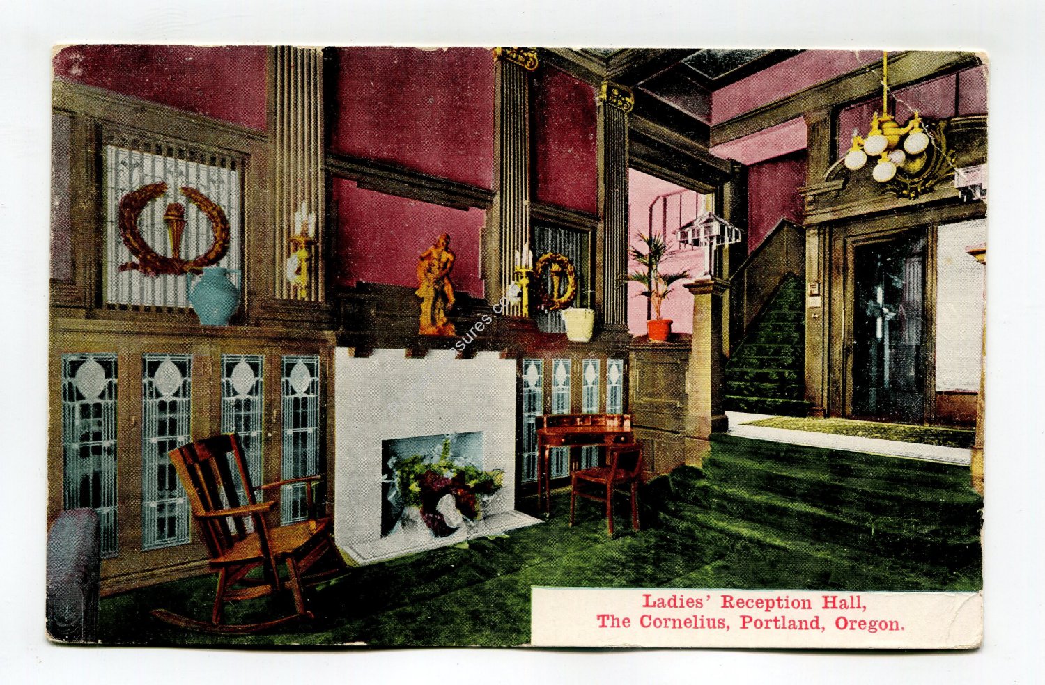 Ladies Reception Hall The Cornelius Portland Oregon Postcard