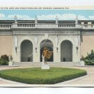 Entrance to the John and Mable Ringling Art Museum Sarasota Florida Postcard