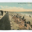 Sea Wall and Beach Galveston Texas Postcard