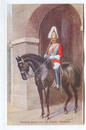Mounted Sentry (1st Life Guards) Whitehall Postcard