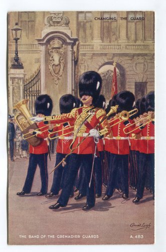 Changing the Guard Band of the Grenadier Guards Postcard