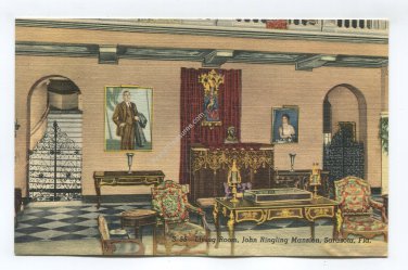 Living Room John Ringling Mansion Sarasota Florida Postcard