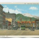Pikes Peak Avenue and Pikes Peak Colorado Springs Colorado Postcard