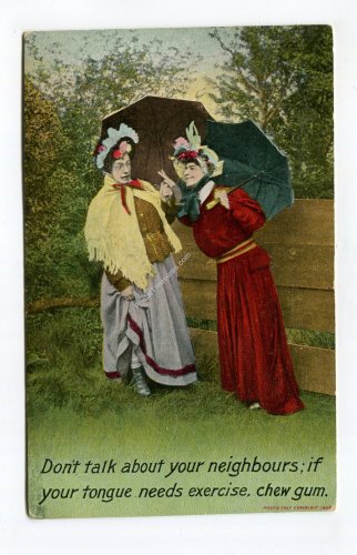 Don't talk about your neighbours - humor Postcard