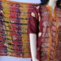 PAKAPPAREL : Unstitched Cotton With Shiffon Golden Paint Dubatta Salwar Shalwar Kameez B10-48