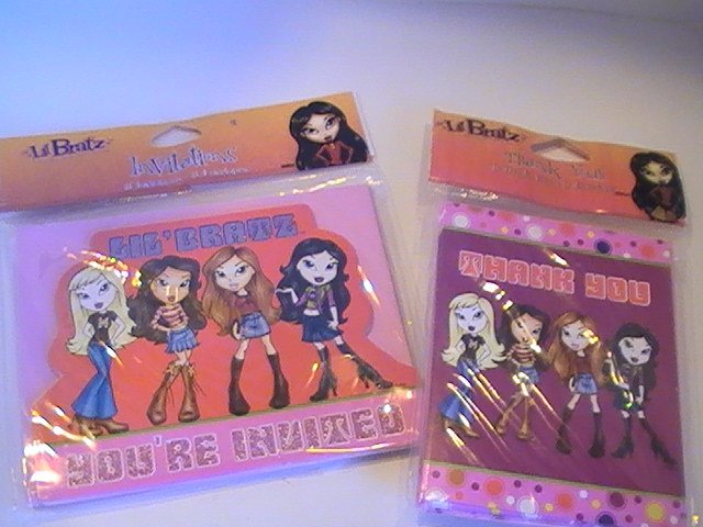 Lil' Bratz Party Invitation Cards & Thank You's