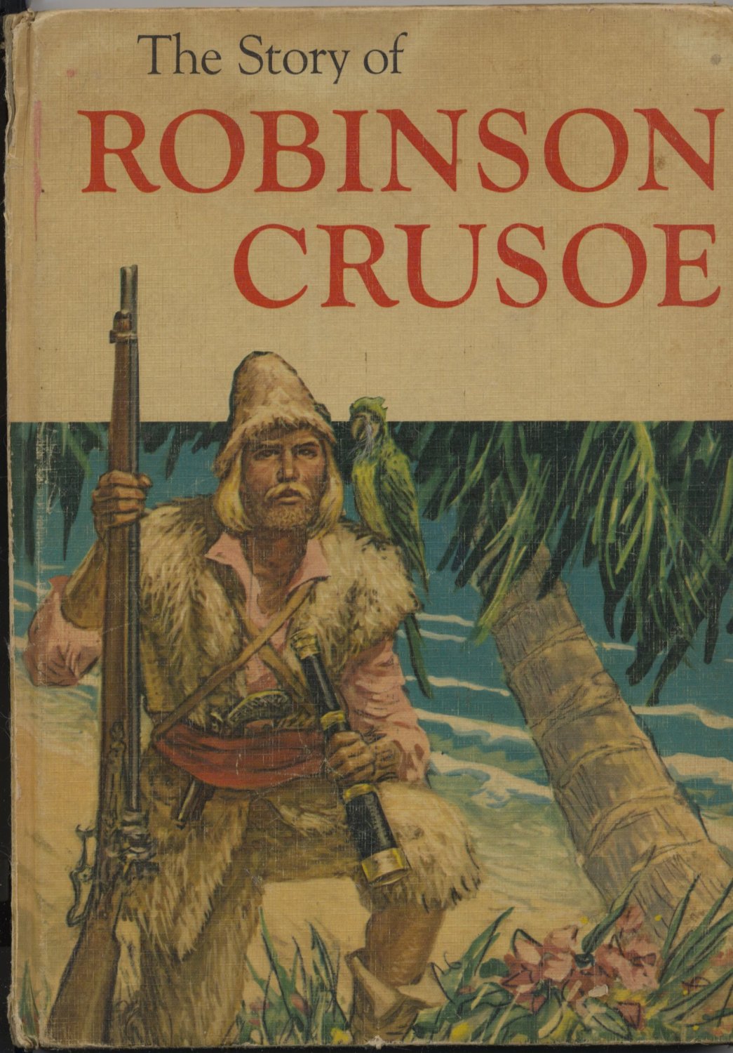 Download The Story of Robinson Crusoe (HC) Adapted from Daniel Defoe's Story - Vintage Book 1952