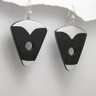 Black wood and sterling silver fashion earrings 925e-71-807-185