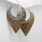 Coconut wood and sterling silver Bali earrings  925e-71-807-211