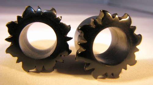 Corona horn ear gauges, flesh tunnels, spacers 3/4" 5/8" 00g horn single flare