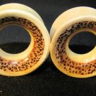 coconut + crocodile wood inlay gauges ear flesh tunnels spacers plugs 0g ++