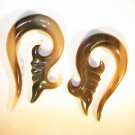 Marbled horn Flor Del Luna spiral gauges, ear tunnels, plugs, earlets 8g 4g 0g 00g 7/16"
