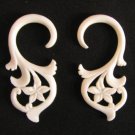 Summer Dream Bone spiral taper white gauge ear plug horn 2g 4g 6g