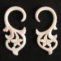 Summer Dream Bone spiral taper white gauge ear plug horn 2g 4g 6g