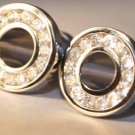 925 silver gauge ear spacer plug tunnel gem CZ 4g or 0g