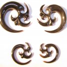 TESLA horn tribal ear gauge spiral plug 6g 4g 2g 0g 00g
