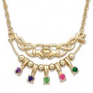 Claddagh Family Bithstone Necklace