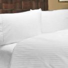 NEW 1000TC 4PCs BED SHEET SET QUEEN STRIPE WHITE 100% EGYPTIAN COTTON