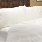 NEW 1000TC 4PCs BED SHEET SET QUEEN STRIPE IVORY 100% EGYPTIAN COTTON