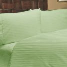 NEW 1000TC 4PCs BED SHEET SET QUEEN STRIPE SAGE 100% EGYPTIAN COTTON