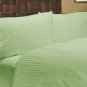 NEW 1000TC 4PCs BED SHEET SET QUEEN STRIPE SAGE 100% EGYPTIAN COTTON