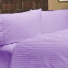 NEW 1000TC 4PCs BED SHEET SET QUEEN STRIPE LILAC 100% EGYPTIAN COTTON